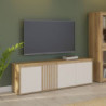 Porta tv Neutra 4 ante con dettaglio cannettato in rovere e cashmere