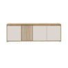 Porta tv Neutra 4 ante con dettaglio cannettato in rovere e cashmere