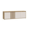Porta tv Neutra 4 ante con dettaglio cannettato in rovere e cashmere