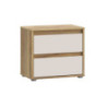 Comodino Neutra 2 cassetti con struttura rovere e frontali cassetti cashmere