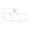Letto una piazza e mezza Neutra 120x200 cm. con cassetto e 2 vani a giorno colore rovere e cashmere