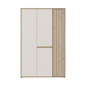 Zoom Armadio Neutra con 3 ante con dettaglio cannettato cahsmere e rovere