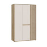 Armadio Neutra con 3 ante con dettaglio cannettato cahsmere e rovere