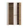 Armadio Neutra con 3 ante con dettaglio cannettato cahsmere e rovere