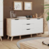 Madia Axis 2 ante e 3 cassetti struttura rovere e frontali bianchi