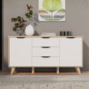 Madia Axis 2 ante e 3 cassetti struttura rovere e frontali bianchi