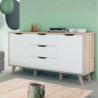 Madia Axis 2 ante e 3 cassetti struttura rovere e frontali bianchi