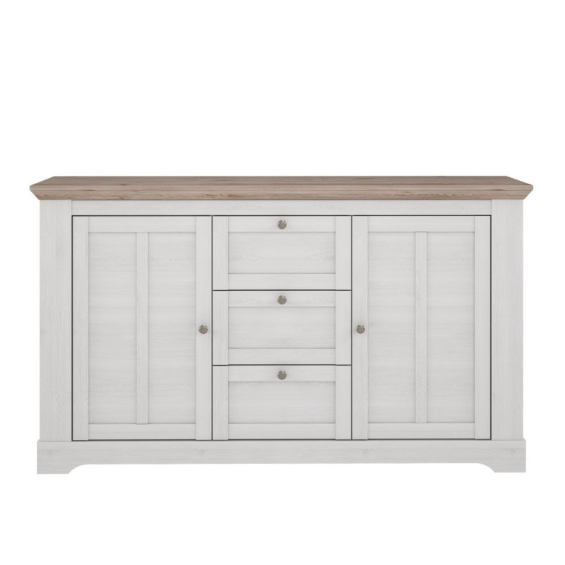 Madia Forma con 3 cassetti e 2 ante colore rovere neve e piano olmo scuro