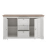 Madia Forma con 3 cassetti e 2 ante colore rovere neve e piano olmo scuro