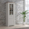 Vetrina Forma con 1 cassetto e 2 ante con luce integrata colore rovere neve e piano olmo scuro