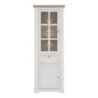 Vetrina Forma con 1 cassetto e 2 ante con luce integrata colore rovere neve e piano olmo scuro