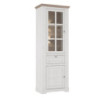 Vetrina Forma con 1 cassetto e 2 ante con luce integrata colore rovere neve e piano olmo scuro