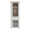 Vetrina Forma con 1 cassetto e 2 ante con luce integrata colore rovere neve e piano olmo scuro