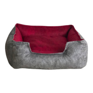 Zoom Cuscino per animali domestici Limy in tessuto colore grigio e bordeaux