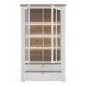 Vetrina Forma con 2 cassetti e 2 ante con vetro e con luce integrata colore rovere neve e piano olmo scuro