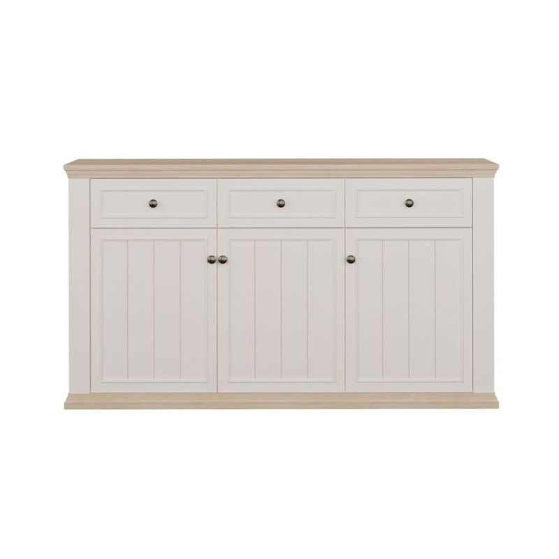 Madia Essenza con 3 cassetti e 3 ante in stile classico colore bianco e rovere
