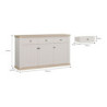 Madia Essenza con 3 cassetti e 3 ante in stile classico colore bianco e rovere