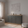 Madia Essenza con 3 cassetti e 3 ante in stile classico colore grigio scuro e rovere