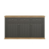 Madia Essenza con 3 cassetti e 3 ante in stile classico colore grigio scuro e rovere