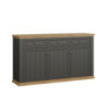 Madia Essenza con 3 cassetti e 3 ante in stile classico colore grigio scuro e rovere
