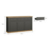 Madia Essenza con 3 cassetti e 3 ante in stile classico colore grigio scuro e rovere