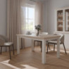 Tavolo allungabile Essenza con piano rovere e struttura bianca