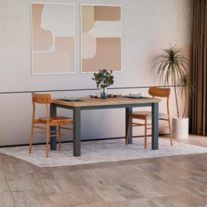 Zoom Tavolo allungabile Essenza con piano rovere e struttura grigio scuro