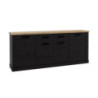 Madia Flux 4 ante e 2 cassetti in colore nero cabezone e top rovere riviera