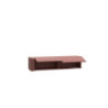 Soggiorno parete attrezzata Core grande con porta tv e pensili in colore rovere e terracotta