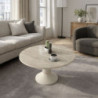 Tavolino da salotto Lepper con piano travertino e base cashmere