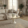 Tavolino da salotto Lepper con piano travertino e base cashmere
