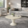 Tavolino da salotto Lepper con piano travertino e base cashmere