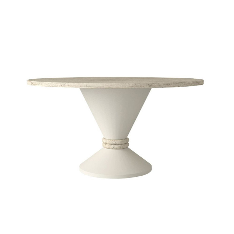 Tavolino da salotto Lepper con piano travertino e base cashmere