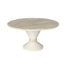Tavolino da salotto Lepper con piano travertino e base cashmere