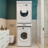 Colonna bucato coprilavatrice e copriasciugatrice Fika con cassetto appoggio colore bianco