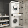 Colonna bucato coprilavatrice e copriasciugatrice Fika con cassetto appoggio colore bianco