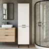 Mobile multiuso Singa con cesto porta biancheria colore bianco