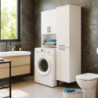 Mobile multiuso Singa con cesto porta biancheria colore bianco
