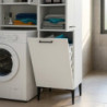 Mobile multiuso Singa con cesto porta biancheria colore bianco