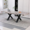 Tavolo allungabile Cindy con piano effetto marmo grigio e gambe nere