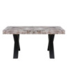Tavolo allungabile Cindy con piano effetto marmo grigio e gambe nere