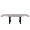 Tavolo allungabile Cindy con piano effetto marmo grigio e gambe nere