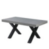 Tavolo allungabile Cindy con piano cemento e gambe nere