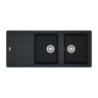 Lavello 2 vasche con gocciolatoio reversibile Franke 116x50 BFG 621 in fragranite nero