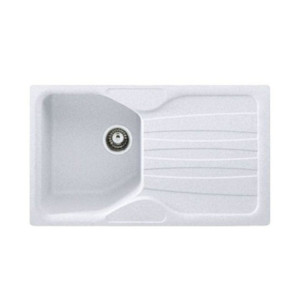 Lavello 1 vasca con gocciolatoio reversibile Franke CUG 611 in fragranite bianco