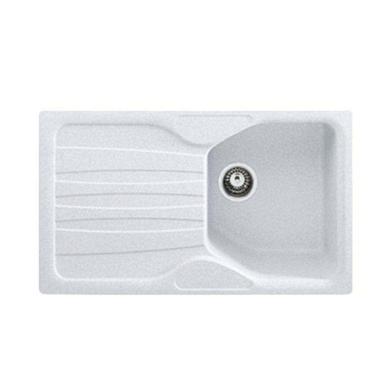 Lavello 1 vasca con gocciolatoio reversibile Franke CUG 611 in fragranite bianco
