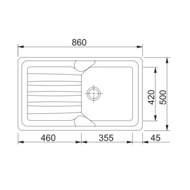 Lavello 1 vasca con gocciolatoio reversibile Franke CUG 611 in fragranite grafite