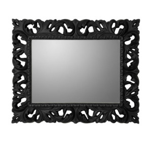 Zoom Specchiera Madrid con decoro in stile barocco nero lucido