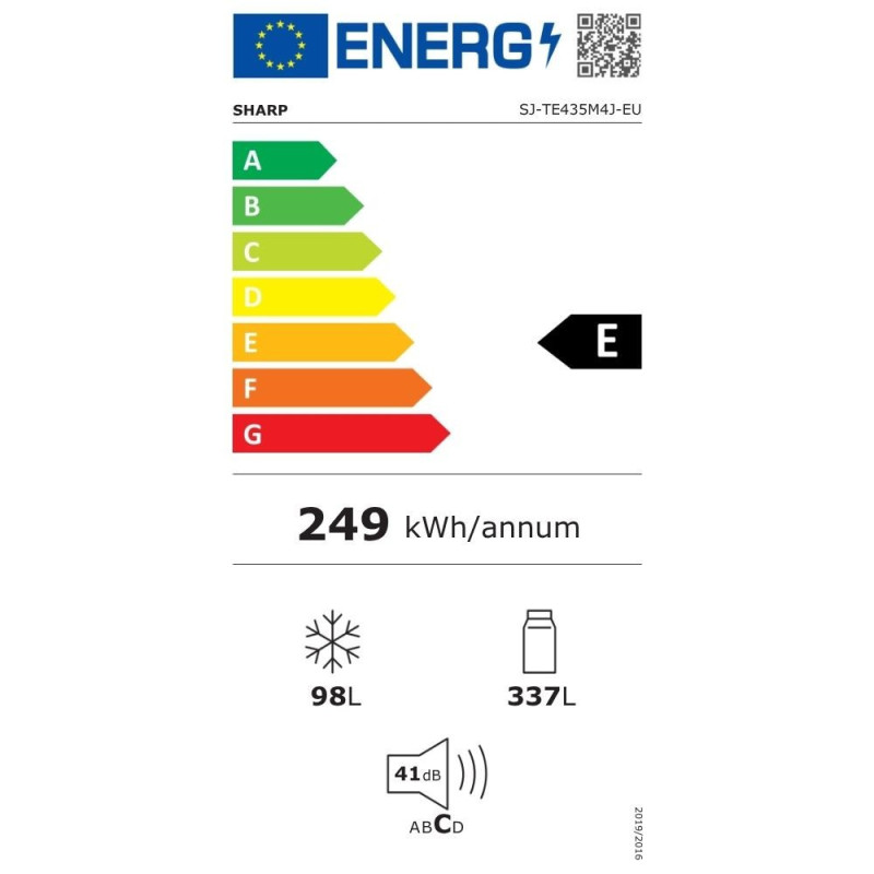 Frigorifero Sharp doppia porta 435 LT SJTE435M4J colore beige classe E