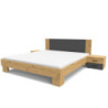 Struttura letto matrimoniale Meria 180 cm. con comodini integrati antracite e rovere